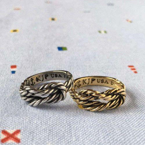 Antique Sailor Knot Ring - Gold - Kiel James Patrick Anchor Bracelet Made in the USA