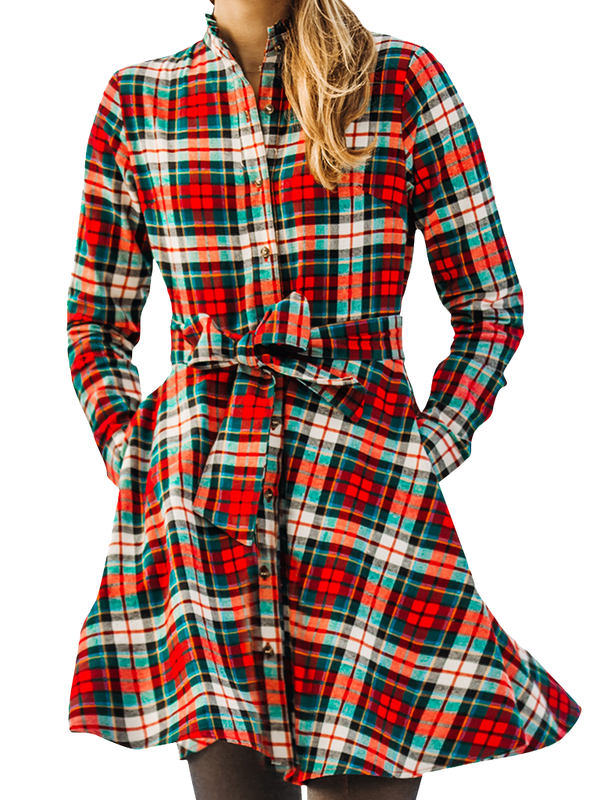 Home for the Holidays Flannel Dress