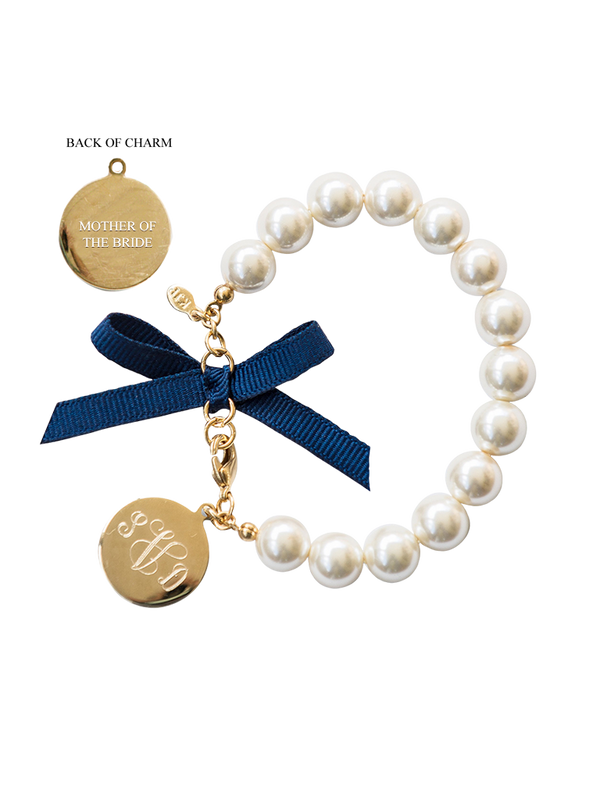 Classy Girls Wear Pearls Monogram Wedding Bracelet