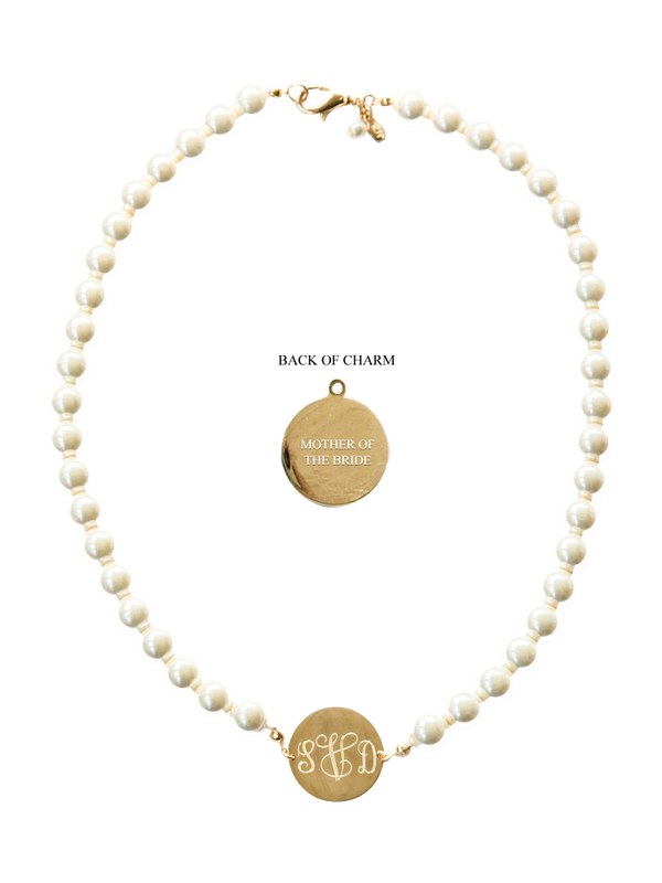 Pearl Monogram Wedding Necklace